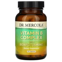 Dr. Mercola, комплекс вітамінів групи B з бенфотіаміном, 60 капсул (MCL-01834), фото