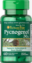 Пікногенол, Pycnogenol, Puritan's Pride, 30 мг, 60 капсул (PTP-17131-4), фото