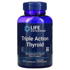 Life Extension, Triple Action Thyroid, комплекс для здоров'я щитовидної залози потрійної дії, 60 капсул (LEX-20036), фото