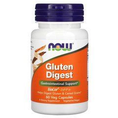 Now Foods, Gluten Digest, ферменти для перетравлення глютену, 60 рослинних капсул (NOW-02959), фото