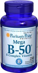 Вітамін В-50 комплекс, Vitamin B-50 Complex, Puritan's Pride, 250 капсул (PTP-10585), фото