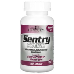 21st Century, Sentry Senior, харчова добавка з комплексом вітамінів та мінералів для жінок старше 50 років, 100 таблеток (CEN-27542), фото