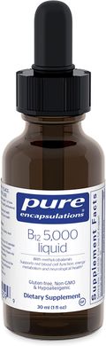 Вітамін В 12 (рідина), метилкобаламін 5000 liquid, Pure Encapsulations, 30 мл (PE-01259), фото