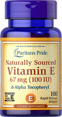 Вітамін Е, Natural Vitamin E, Puritan's Pride, 100 МО, 100 гелевих капсул (PTP-10260), фото