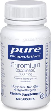 Pure Encapsulations, хром пиколинат, 500 мкг, 60 капсул (PE-00062), фото