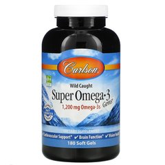 Carlson Labs, Wild Caught Super Omega-3 Gems, высокоэффективная омега-3 из морской рыбы, 600 мг, 180 капсул (CAR-01526), фото