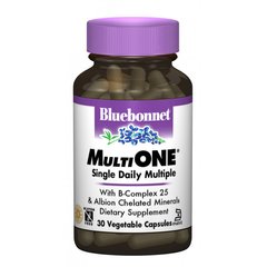 Мультивітаміни з залізом, MultiONE, Bluebonnet Nutrition, 30 гелевих капсул (BLB-00126), фото