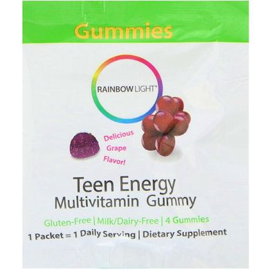 Мультивітаміни для підлітків, Multivitamin Gummy, Rainbow Light, 30 пакетиків (RLT-12181), фото