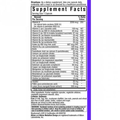 Мультивітаміни з залізом, MultiONE, Bluebonnet Nutrition, 30 гелевих капсул (BLB-00126), фото