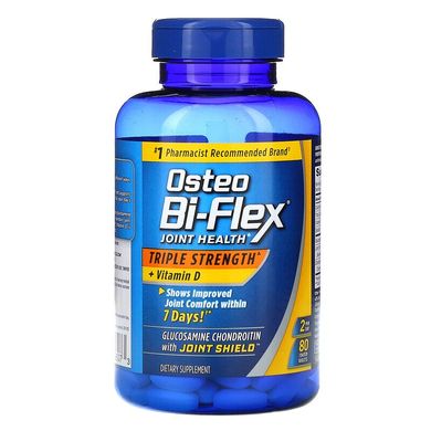 Osteo Bi-Flex, Здоров'я суглобів, потрійна сила + вітамін D, 80 таблеток в оболонці (OBF-19607), фото