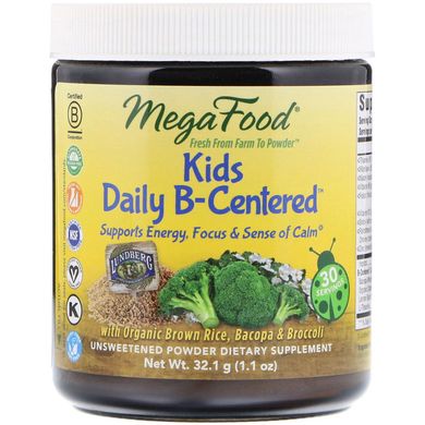 Вітаміни групи В для дітей (Kids Daily B-Centered), MegaFood, 32.1 г, (MGF-60146), фото