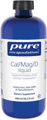 Кальцій / Магній / Вітамін D в формі рідини, Cal / Mag / D liquid, Pure Encapsulations, 480 мл (PE-01442), фото