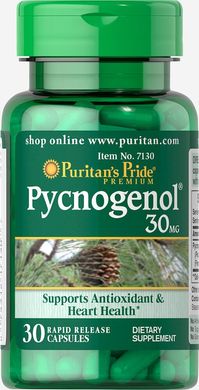 Пікногенол, Pycnogenol, Puritan's Pride, 30 мг, 30 капсул (PTP-17130), фото
