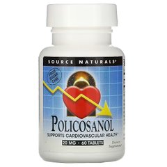 Source Naturals, Поликосанол, 20 мг, 60 таблеток (SNS-01887), фото