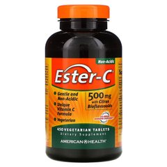 American Health, Ester-C з цитрусовими біофлавоноїдами, 500 мг, 450 вегетаріанських пігулок (AMH-16956), фото