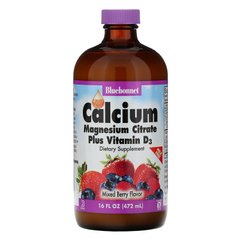 Bluebonnet Nutrition, Жидкий кальций, цитрат магния и витамин D3, натуральный вкус ягодного ассорти, 472 мл (BLB-00696), фото