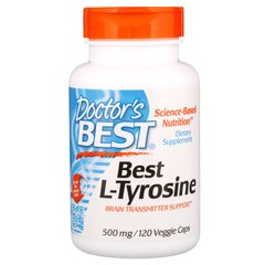 Doctor's Best, Best, L-тирозин, 500 мг, 120 вегетарианских капсул (DRB-00316), фото