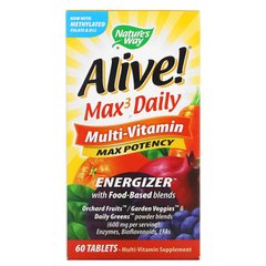 Nature's Way, Alive! Max3 Daily, мультивитамины, 60 таблеток (NWY-14926), фото