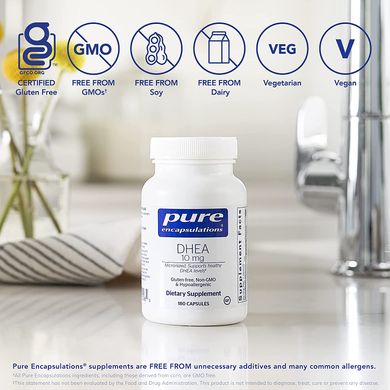 Pure Encapsulations, ДГЕА, 10 мг, 180 капсул (PE-00098), фото