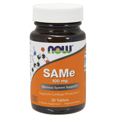 Аденозілметіонін, SAM-e, Now Foods, 100 мг, 60 табл., (NOW-00136), фото