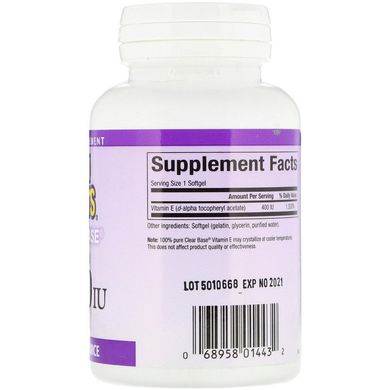 Витамин Е, Natural Factors, 400 МЕ, 60 капсул (NFS-01443), фото