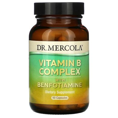 Dr. Mercola, комплекс вітамінів групи B з бенфотіаміном, 60 капсул (MCL-01834), фото