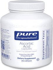 Аскорбінова кислота, Ascorbic Acid, Pure Encapsulations, 250 капсул (PE-00020), фото