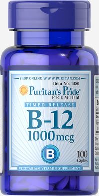 Вітамін В-12, Vitamin B-12, Puritan's Pride 1000 мкг, 100 капсул (PTP-11380), фото