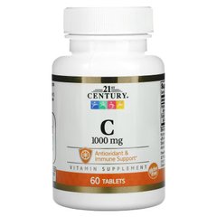 21st Century, вітамін C, 1000 мг, 60 таблеток (CEN-28013), фото