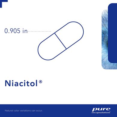 Ніацин, B3, не викликає почервоніння, Niacitol, Pure Encapsulations, 500 мг, 60 капсул (PE-00195), фото