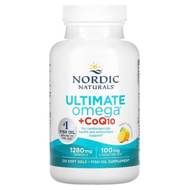Nordic Naturals, Ultimate Omega + CoQ10, 1000 мг, 120 мягких желатиновых капсул (NOR-01892), фото