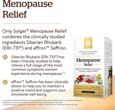 Solgar, Menopause Relief, 30 мини-таблеток (SOL-00589), фото