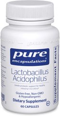 Лактобактерії ацидофільні, Lactobacillus Acidophilus, Pure Encapsulations, 60 капсул (PE-02239), фото