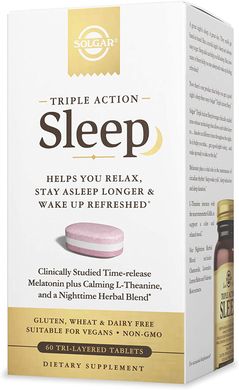 Triple Action Sleep, Solgar, 60 таблеток (SOL-00656), фото