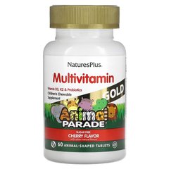 NaturesPlus, Source of Life, Animal Parade Gold, жевательные мультивитамины с микроэлементами для детей, вкус вишни, 60 таблеток в форме животных (NAP-29931), фото