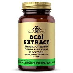 Solgar, Екстракт Асаї, Acai Extract Brazilian Berry, 60 капсул (SOL-00047), фото