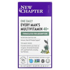 New Chapter, Every Man, щоденна мультивітамінна добавка для чоловіків віком від 40 років, 96 вегетаріанських таблеток (NCR-00373), фото