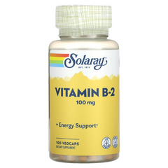 Solaray, Витамин B2, 100 мг, 100 вегетарианских капсул (SOR-04327), фото