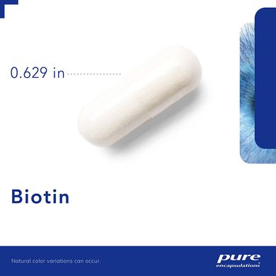 Биотин, Biotin, Pure Encapsulations, 8 мг, 60 капсул (PE-00681), фото
