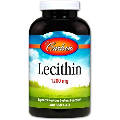 Carlson Labs, Лецитин із сої, 1200 мг, 300 м'яких капсул (CAR-08623), фото