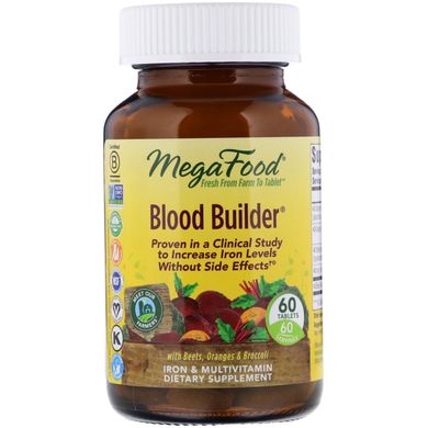 MegaFood, Blood Builder, 60 таблеток (MGF-10171), фото