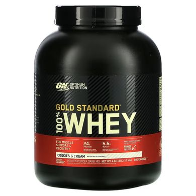 Optimum Nutrition, 100% Whey Gold Standard, сироватковий протеїн, печиво+крем, 2100 г (OPN-02868), фото