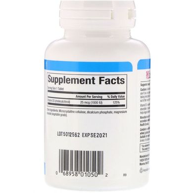 Вітамін Д3, Natural Factors, 1000 МО, 90 таблеток (NFS-01050), фото