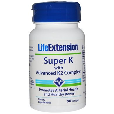 Вітамін К і К2 (Super K With Advanced K2), Life Extension, 90 капсул, (LEX-18349), фото
