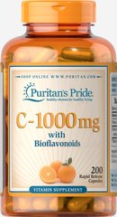 Витамин С с биофлавоноидами Puritan's Pride, Vitamin C-1000 мг with Bioflavonoids 200 капсул (PTP-11413), фото