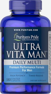 Puritan's Pride, Ultra Vita Man Time Release, вітаміни для чоловіків, 180 капсул (PTP-13895), фото