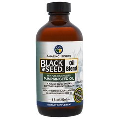 Amazing Herbs, Смесь масла черного тмина с чистым маслом тыквы холодного отжима, 240 мл (AHR-14008), фото
