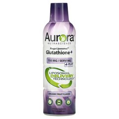 Aurora Nutrascience, мегалипосомальный глутатион+, с витамином C, со вкусом органических фруктов, 750 мг, 480 мл (AUN-64801), фото