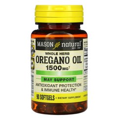 Масло Орегано 1500 мг, Oregano Oil, Mason Natural, 90 гелевых капсул (MAV-15319), фото