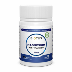 Магній і вітамін В6, Magnesium with Vitamin B6, Biotus, 30 таблеток (BIO-530272), фото